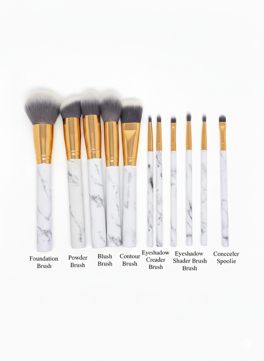 CNC 10 Piece Makeup Brushes Set.